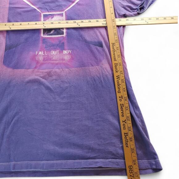 Fall Out Boy MANIA Tour Album‎ T-Shirt Pop Punk Emo Concert Tee Purple Ombre M - Picture 7 of 7